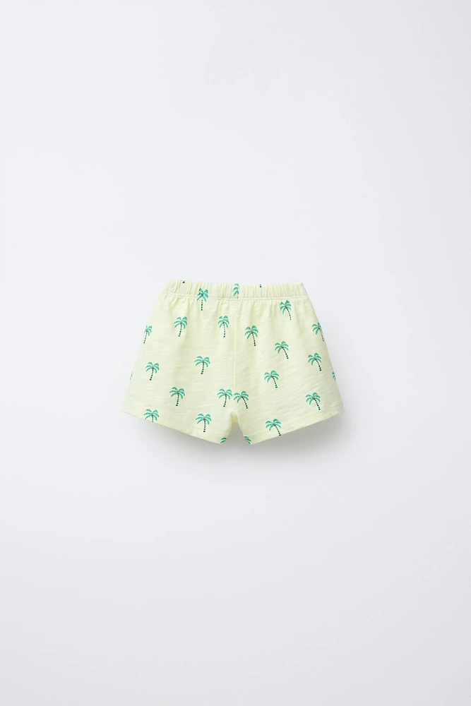 PALM TREE PRINT SHORTS