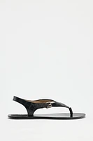 EMBOSSED FLAT SANDALS