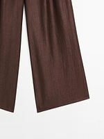 Pantalon large mid-rise crinckle