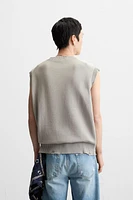 DISTRESSED KNIT VEST