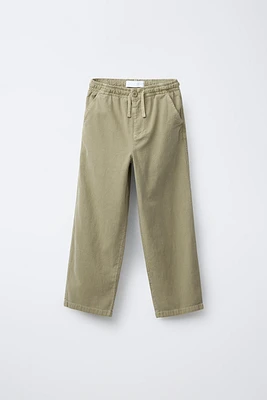 PANTALON DROIT COTON LIN