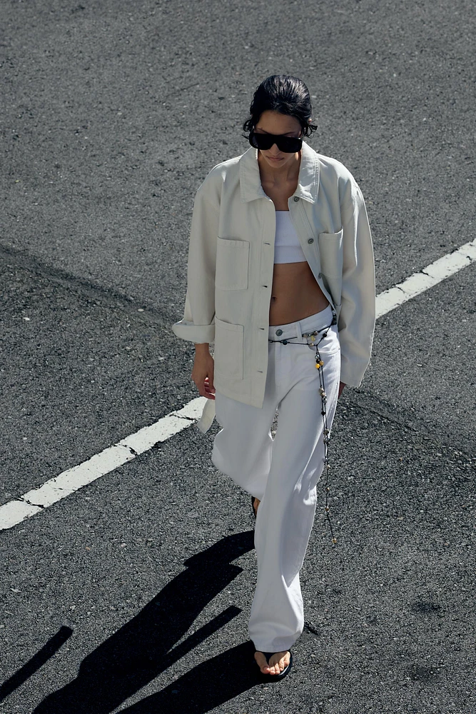 BELTED TRF DENIM JACKET