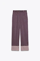 SATIN EFFECT PRINTED PANTS