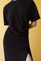 RUCHED MIDI DRESS