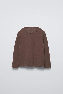 T-SHIRT POINTELLE AVEC NŒUD