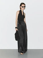 Knit halter bodysuit with V-neck - STUDIO
