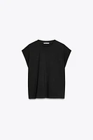 WASHED EFFECT SLEEVELESS T-SHIRT