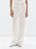 Straight-fit trousers with buckle detail