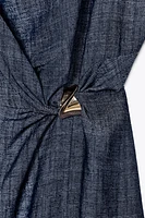 GOLD APPLIQUÉ MIDI DRESS