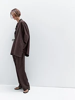 Flowing pinstripe kimono