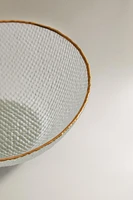RAISED GLASS BOWL WITH GOLD RIM