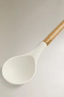 CUILLÈRE EN SILICONE ET EN BOIS