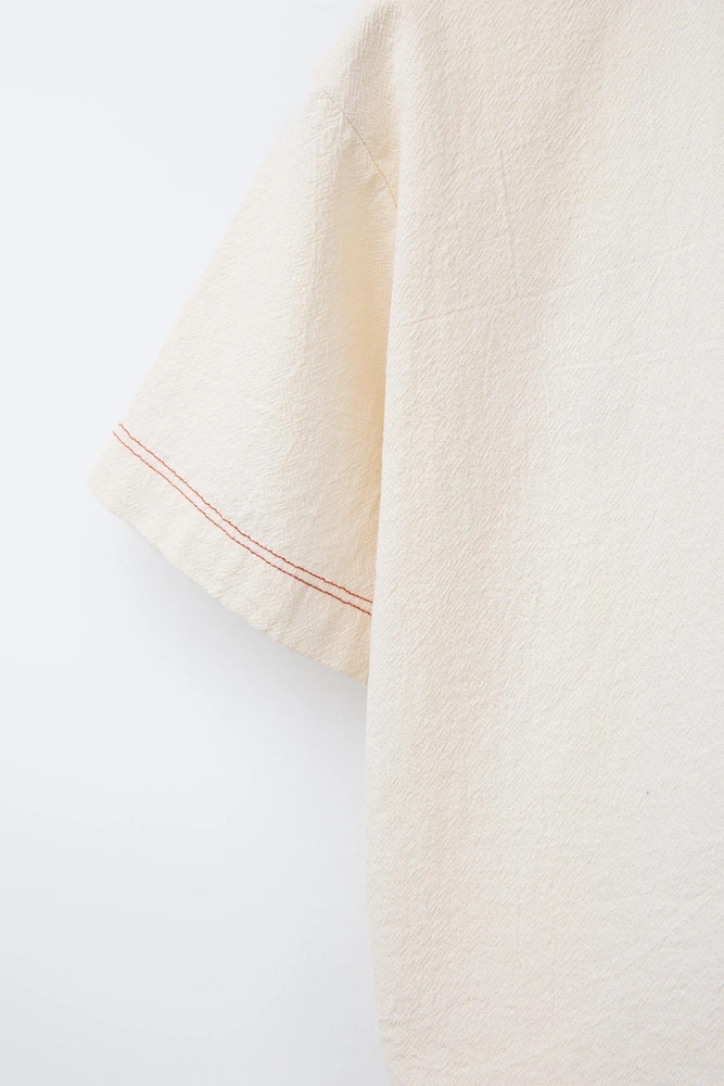 TEXTURED EMBROIDERED SHIRT