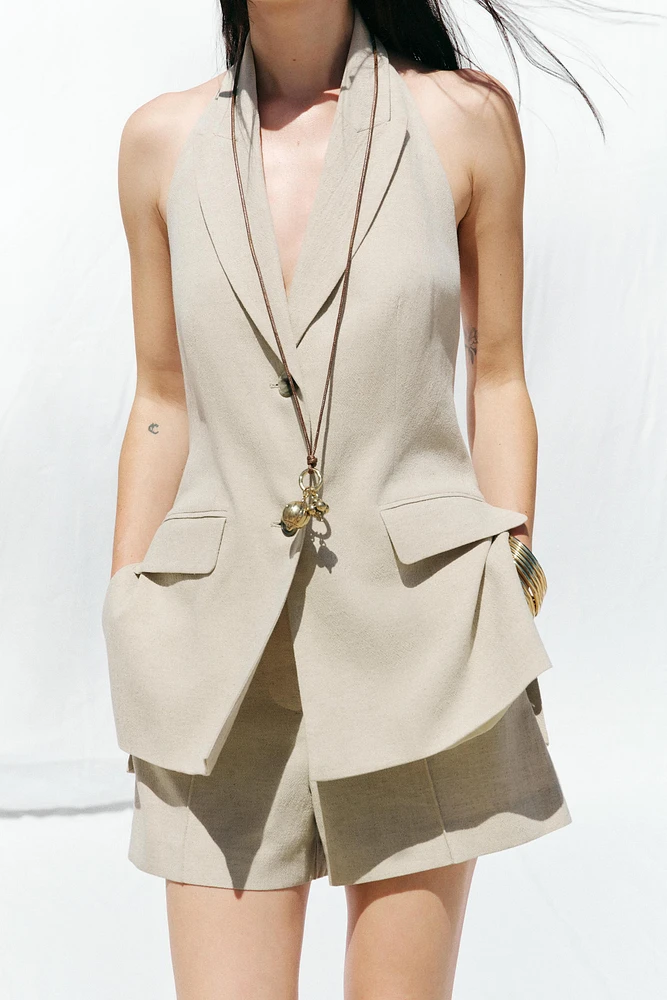 HALTER LINEN VEST