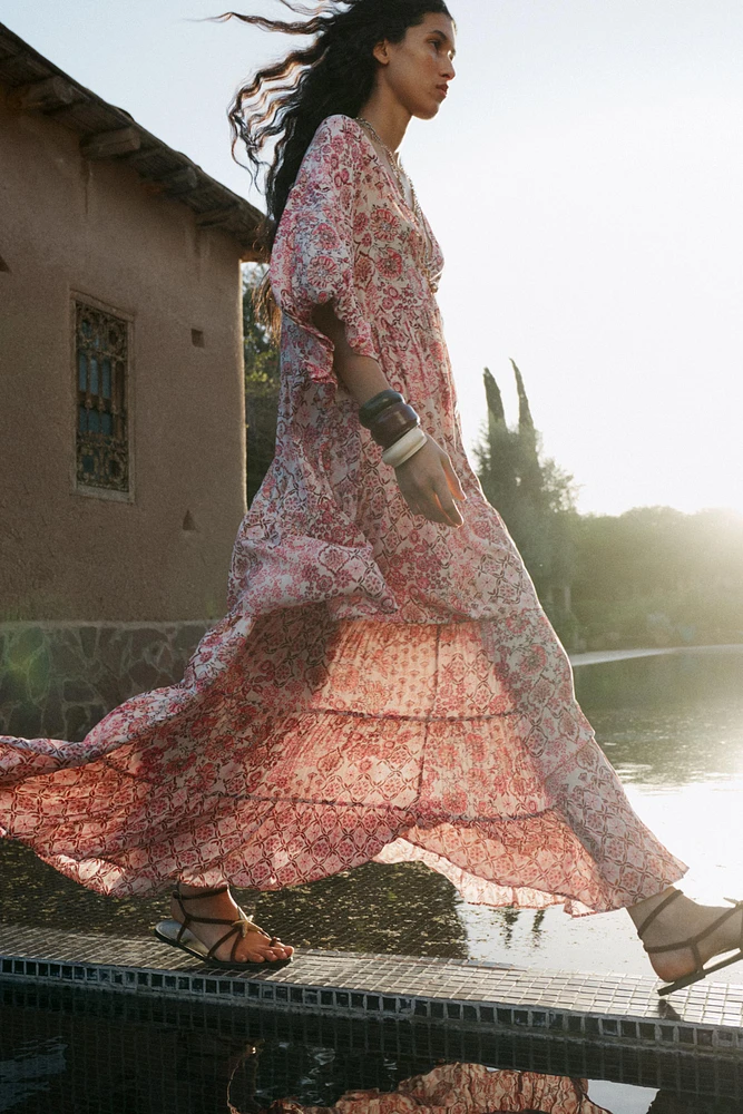 ROBE IMPRIMÉE À MANCHES BOUFFANTES