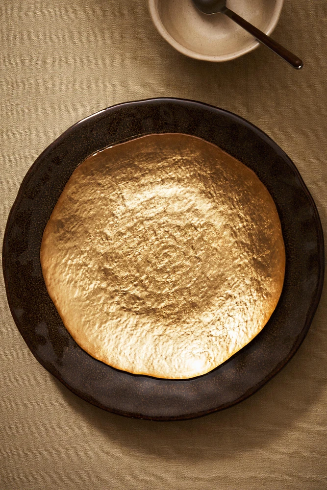 GOLDEN GLASS DESSERT PLATE