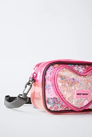 HEART VINYL CROSSBODY BAG