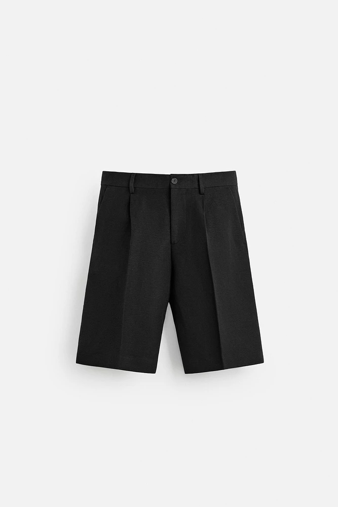 LIMITED EDITION LINEN COTTON PLEATED SHORTS