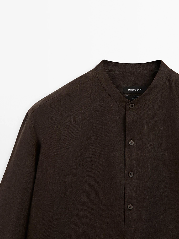 Chemise regular à col mao