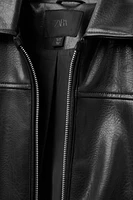 FAUX LEATHER BOMBER