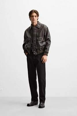 POCKET LEATHER JACKET