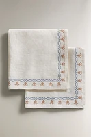 LOT SERVIETTES DE TABLE LIN POINT DE CROIX (LOT DE 2)
