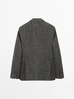Blazer en lin et coton mélangés
