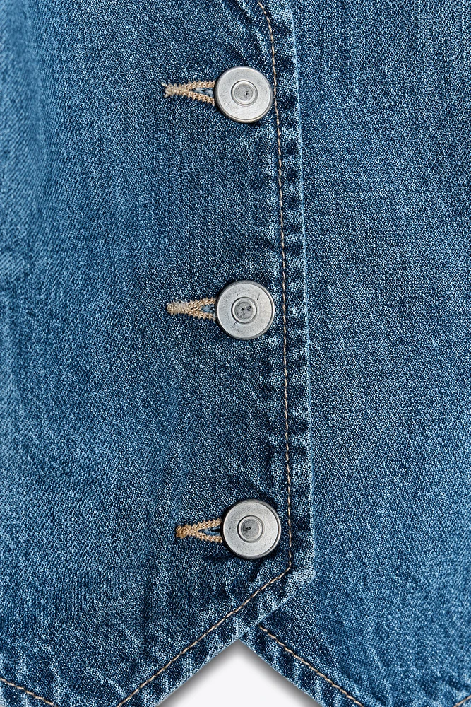 OPEN BACK DENIM TRF TOP