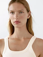 Cotton blend round neck top
