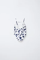 1-6 ANS/ MAILLOT DE BAIN TEXTURÉ À IMPRIMÉ ANIMAL