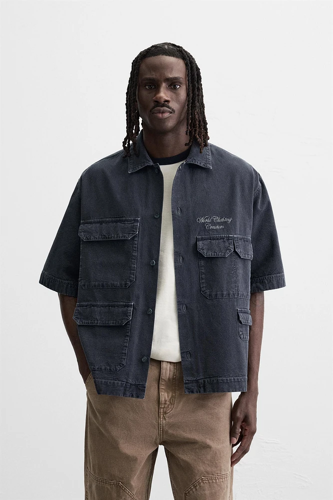 CHEMISE À POCHES UTILITAIRES BRODÉE