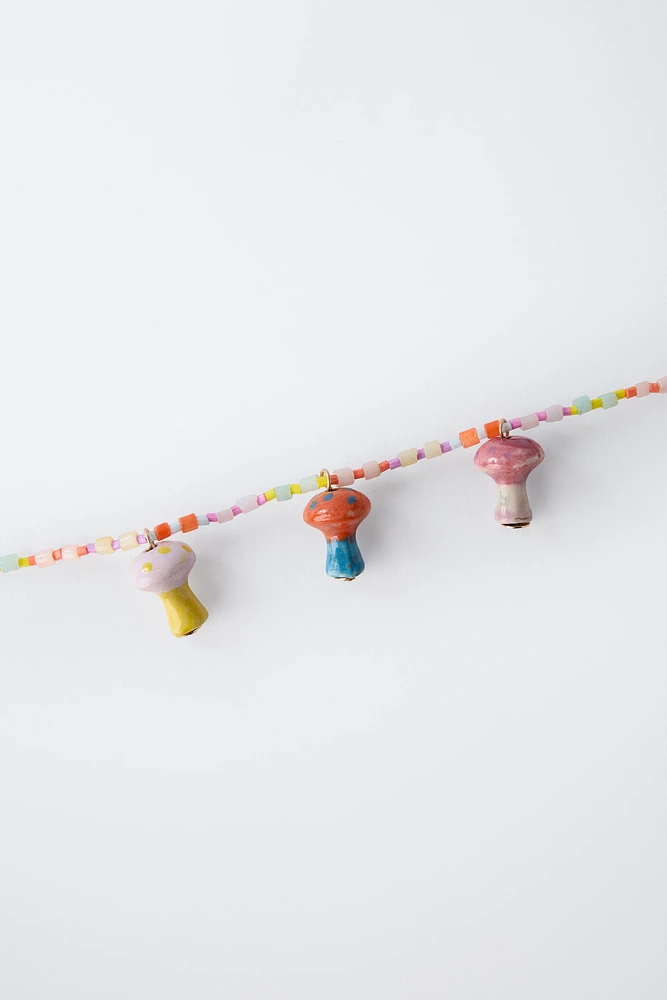 MUSHROOM BEAD NECKLACE