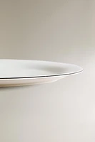 BONE CHINA SERVING DISH WITH BLACK RIM