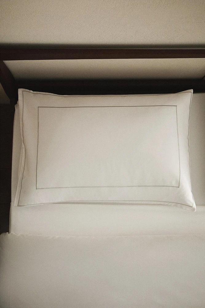SATEEN PILLOWCASE WITH TRIM