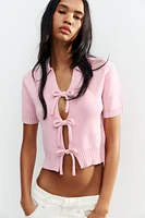 KNIT TOP WITH BOWS