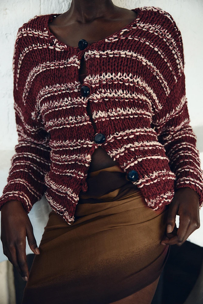 COMBINATION KNIT CARDIGAN