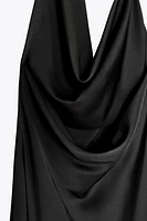 ASYMMETRIC SATIN MIDI DRESS