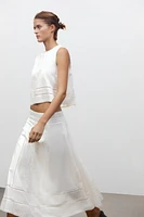 ZW COLLECTION EMBROIDERED MIDI SKIRT