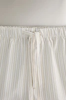 SHORT COTON RAYURES