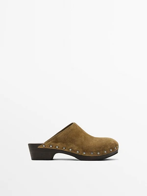 Split-leather slippers