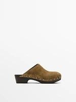 Split-leather slippers