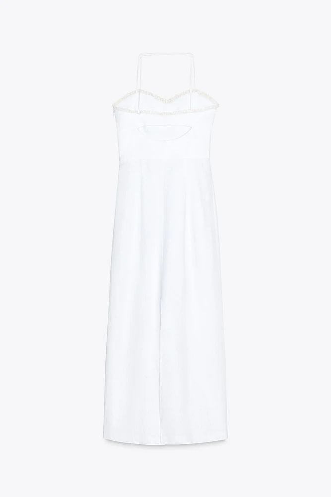 LINEN CORSET MIDI DRESS