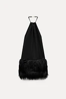 FAUX FUR HEM DRESS LIMITED EDITION