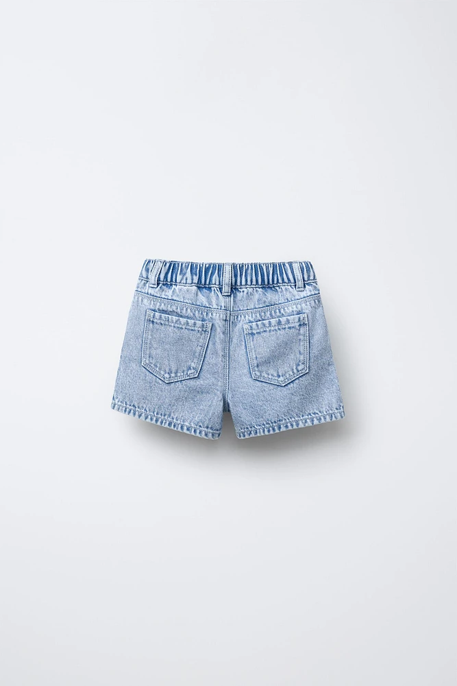 BERMUDA EN DENIM FLEURS