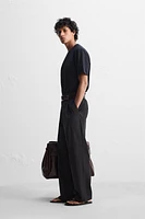WIDE FIT COTTON-VISCOSE PANTS
