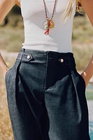 WIDE LEG PAPERBAG PANTS