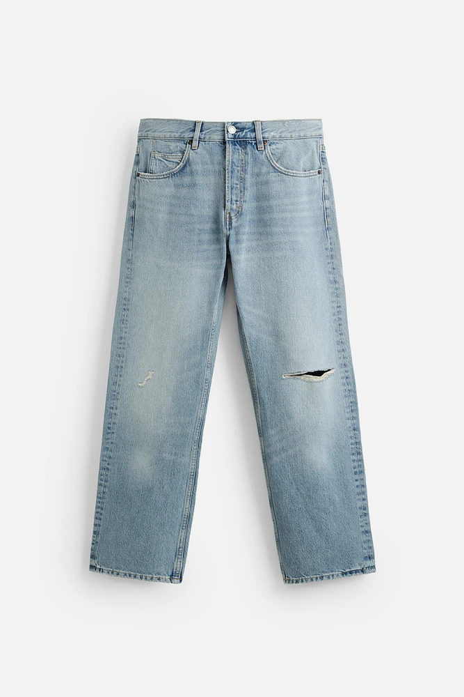 RIPPED REGULAR STRAIGHT FIT JEANS