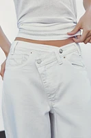 JEAN TRF À JAMBES LARGES TAILLE HAUTE CROISÉE