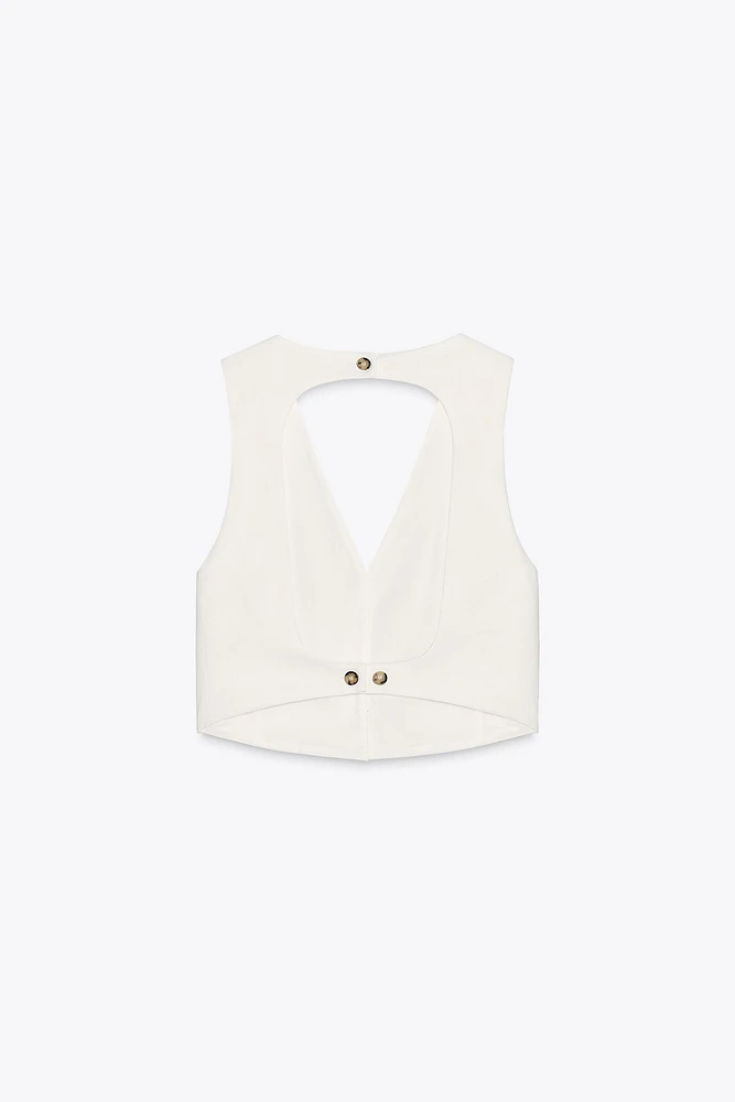 GILET SANS MANCHES AJOURÉ