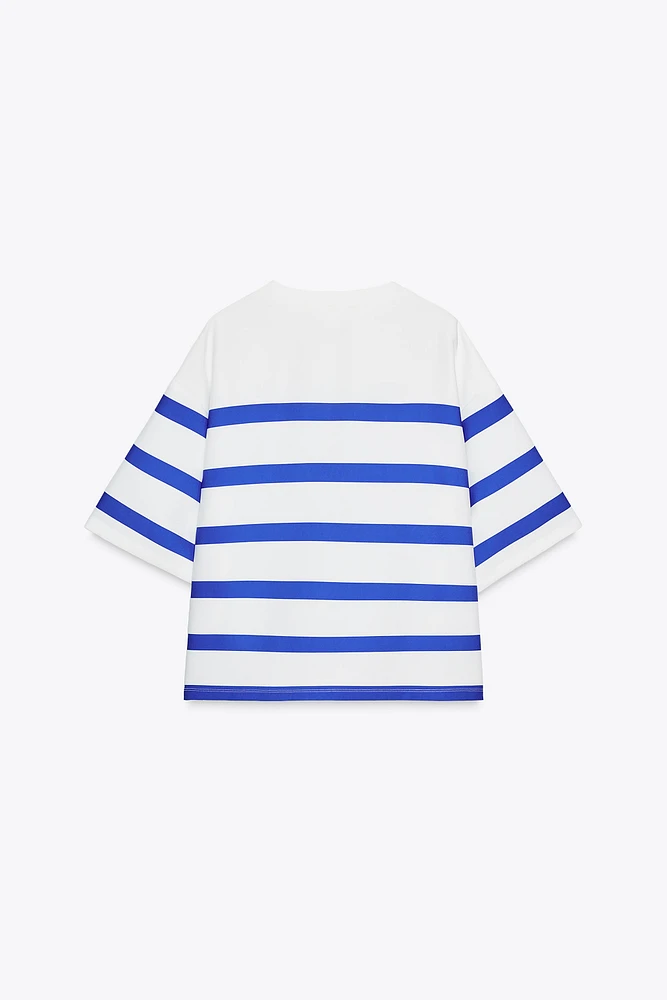 SHORT SLEEVE STRIPE TOP
